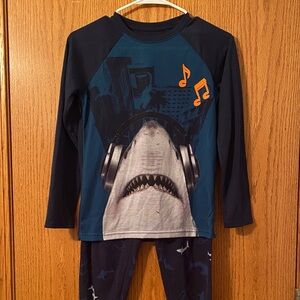 Wonder Nation Boys Shark Graphic Long Sleeve Pajama Set | Cozy Sleepwear